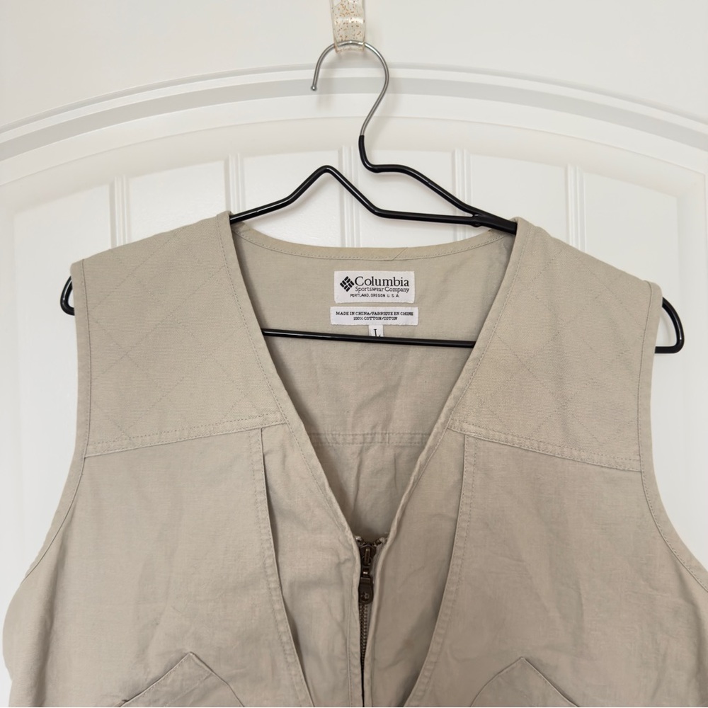 Columbia Women Fossil‎ Tan Elkhorn Outdoor Fishing Utility Hunting Large Vest - Picture 3 of 5